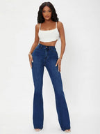 SXY Curvy High Waist Flare Leg Jeans Shein