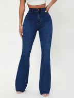 SXY Curvy High Waist Flare Leg Jeans Shein