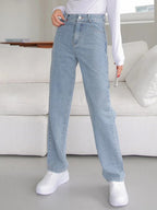 DAZY High Waisted Straight Leg Jeans Shein