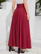 Bow Tie Wide Waistband Maxi Skirt Shein