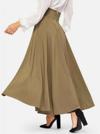 Bow Tie Wide Waistband Maxi Skirt Shein