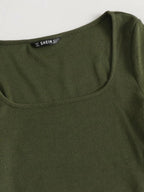Lettuce Trim Rib-knit Crop Top Shein