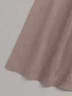 Solid Tee & Self Tie Button Front Skirt Shein