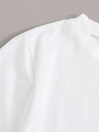 Solid Tee & Self Tie Button Front Skirt Shein