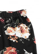Mock-Neck Floral Top & Skirt Set Shein