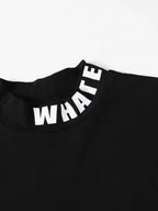 Letter Graphic Tee & D-ring Tie Front Pants Set Shein