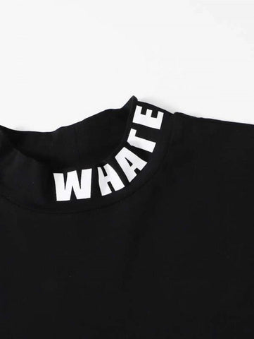 Letter Graphic Tee & D-ring Tie Front Pants Set