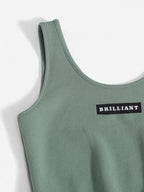 Letter Graphic Tank Top & Joggers Set Shein