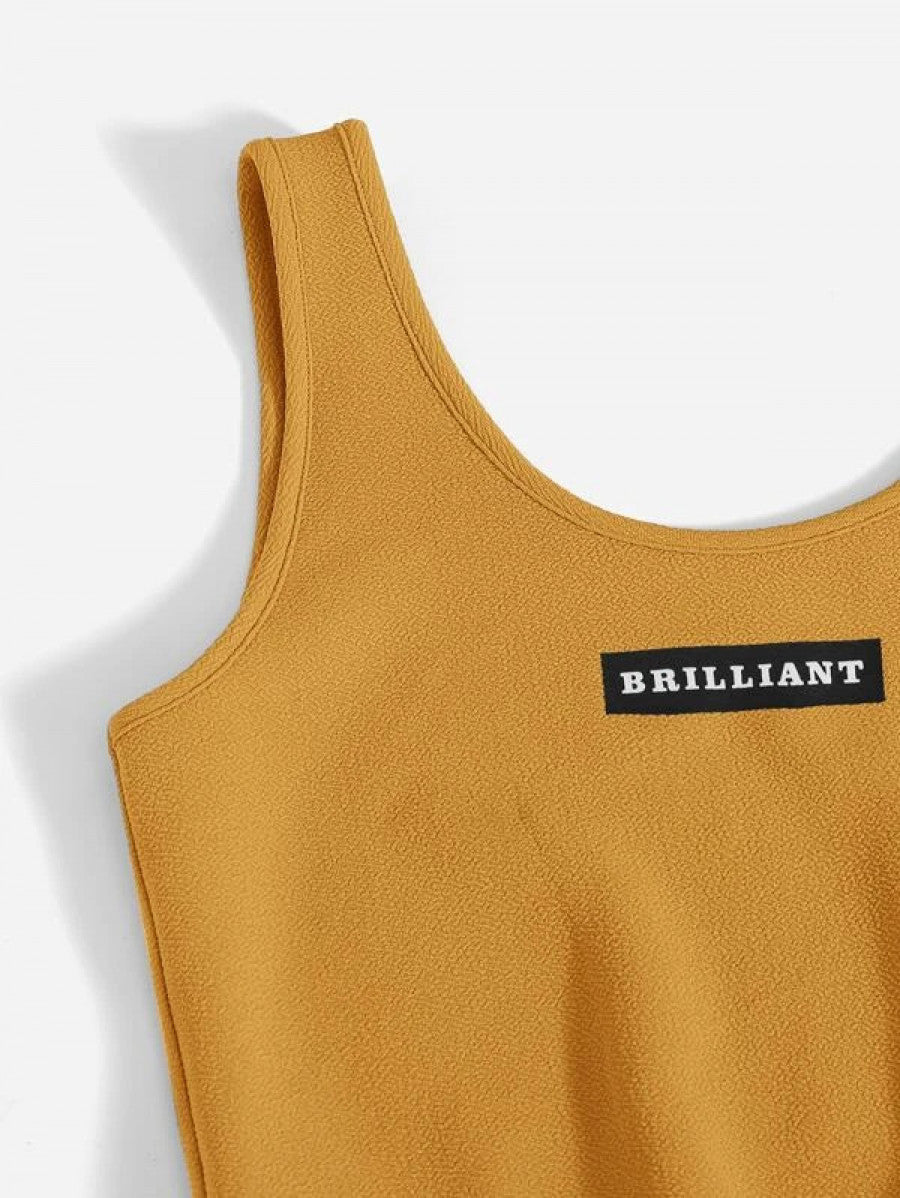 Letter Graphic Tank Top & Joggers Set Shein