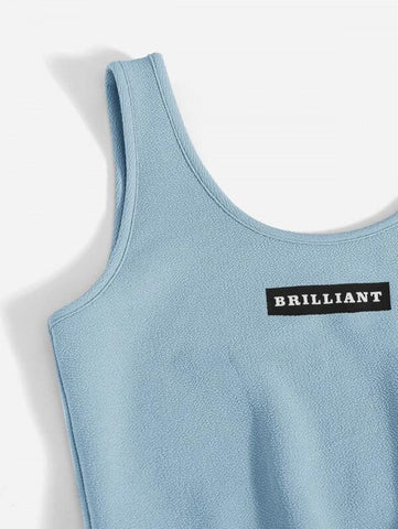 Letter Graphic Tank Top & Joggers Set