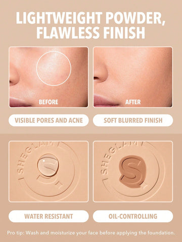 Skin-Focus High Coverage Powder Foundation-Cashew SHEGLAM