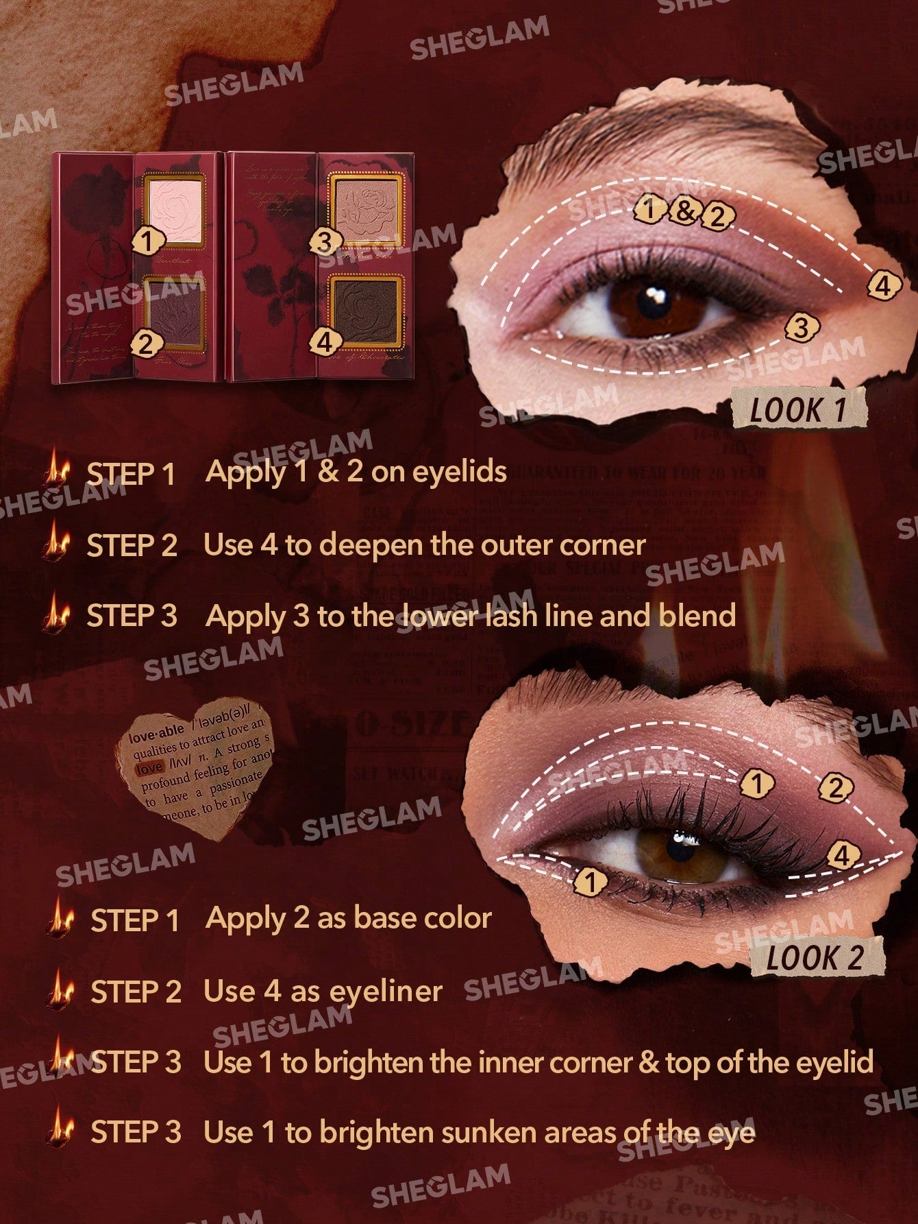 Ember Rose Burning Devotion Color Palette SHEGLAM