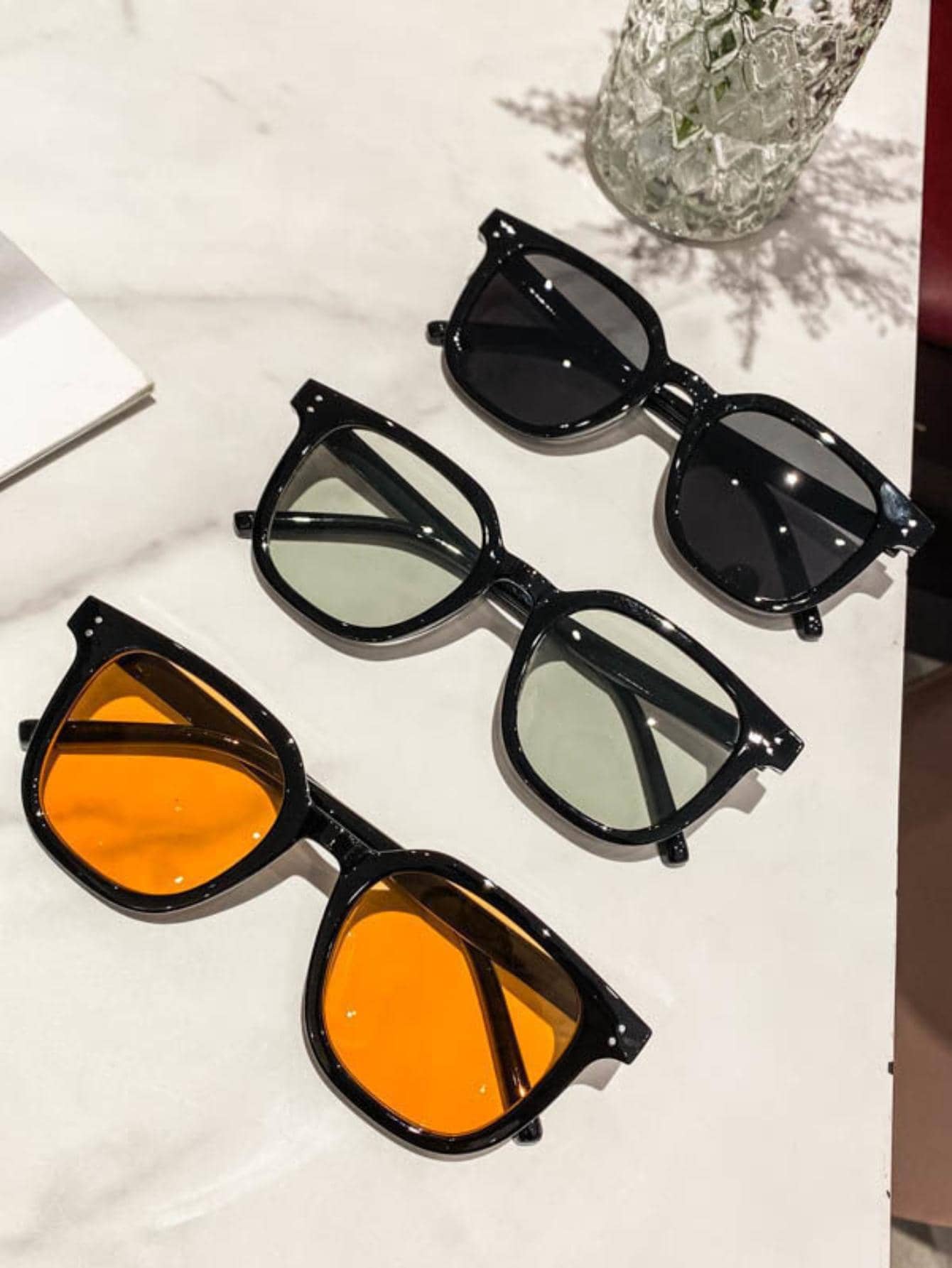 1pair Women Square Frame Fashion Glasses For Summer shein