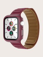 1pc Silicone Magnetic Watch band & 1pc Case Compatible shein