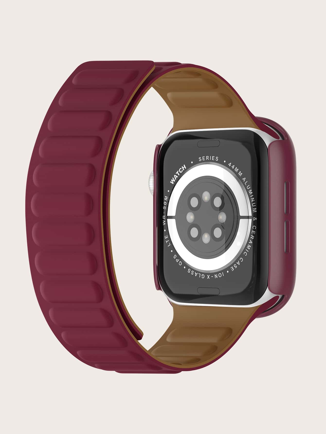 1pc Silicone Magnetic Watch band & 1pc Case Compatible shein
