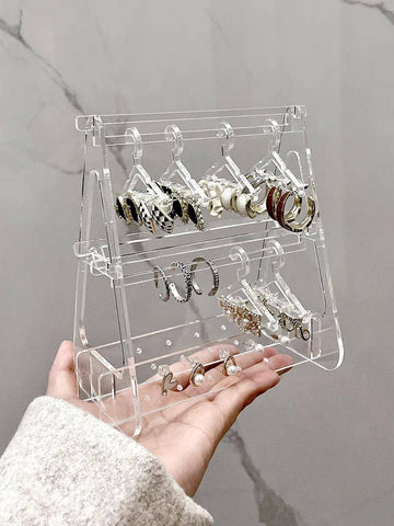 1pc Clothes Hanger Design Clear Jewelry Display Rack Shein