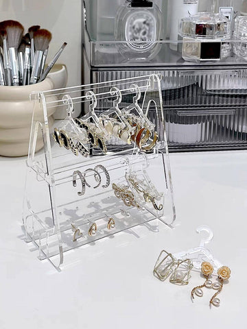 1pc Clothes Hanger Design Clear Jewelry Display Rack Shein