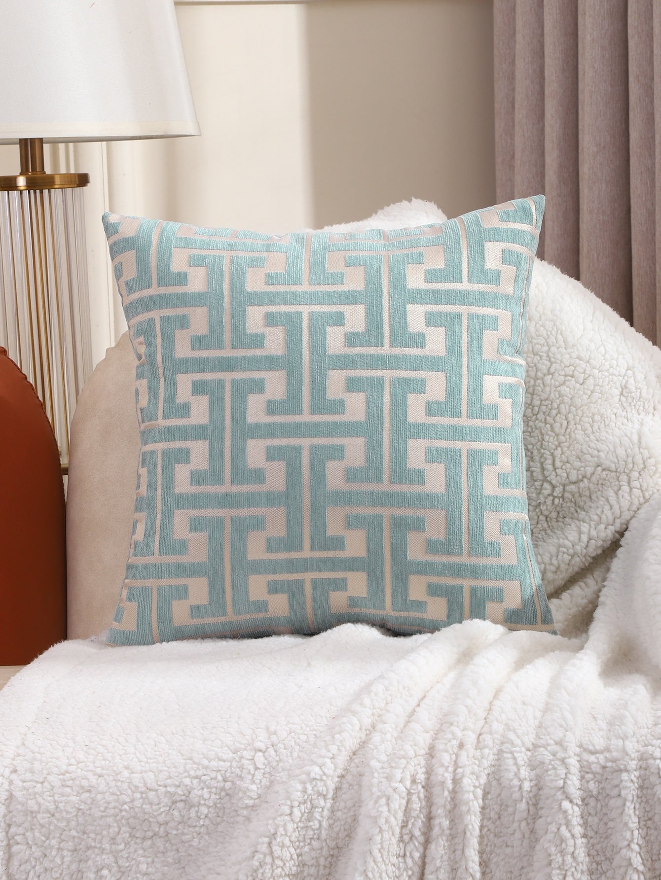 1pc Geometric Pattern Cushion Cover Shein