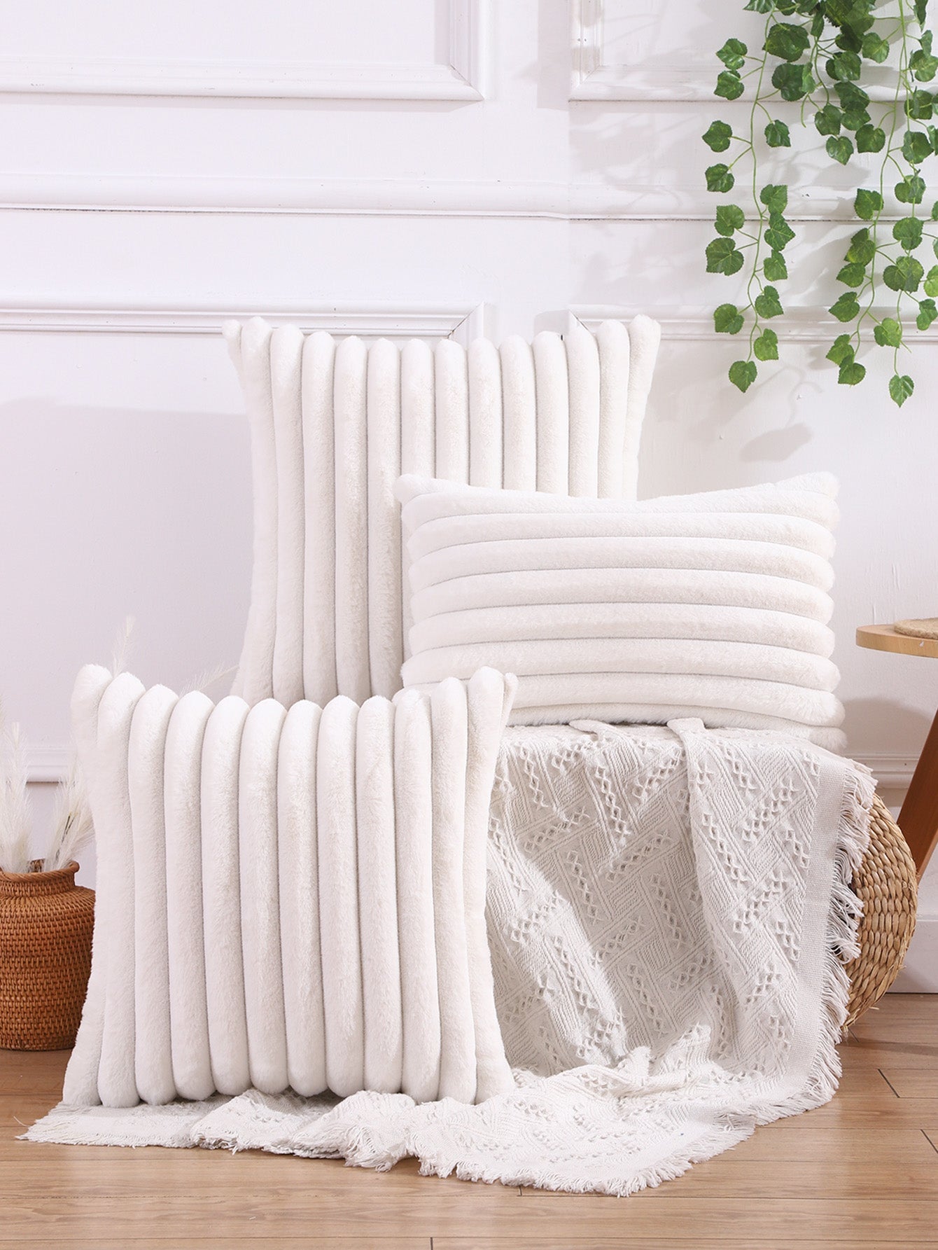 1pc Solid Color Cushion Cover Shein