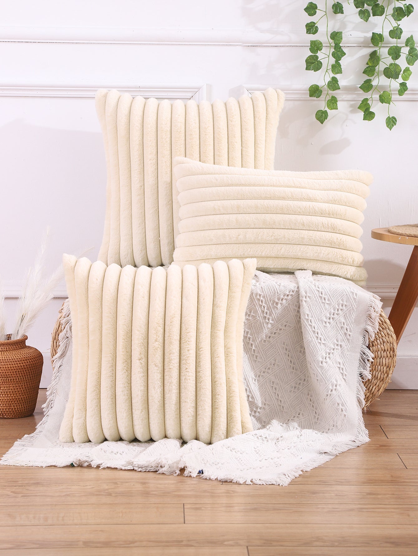 1pc Solid Color Cushion Cover Shein