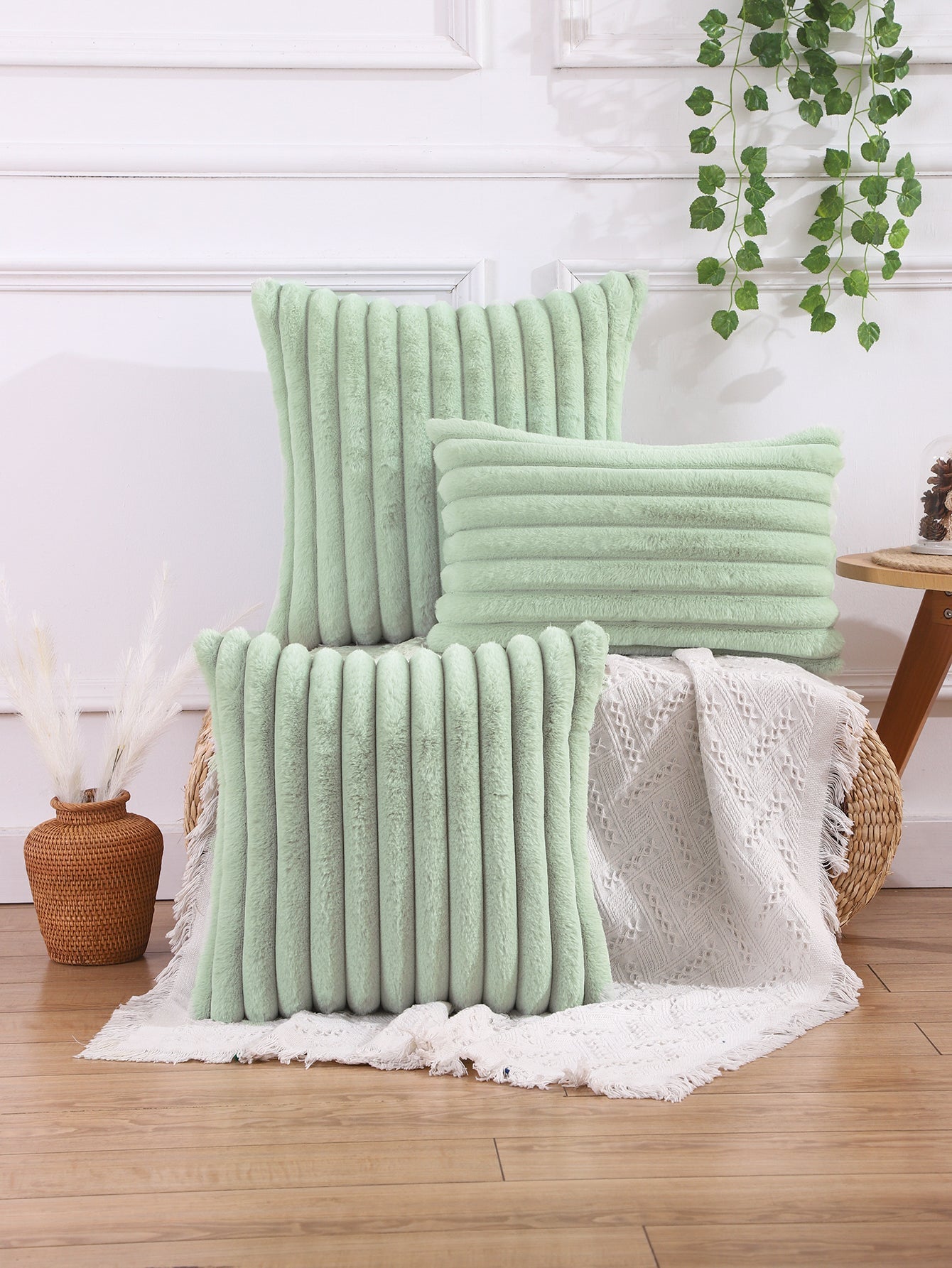 1pc Solid Color Cushion Cover Shein