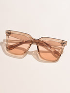 1pc Women's Fashionable Plastic Oversized Square Sunglasses Shein