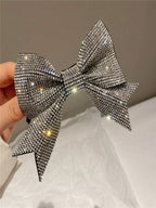 1pc Women's Super Shiny Big Bowknot & Rhinestone Decor Fashion Hair Clip Headwear Shein