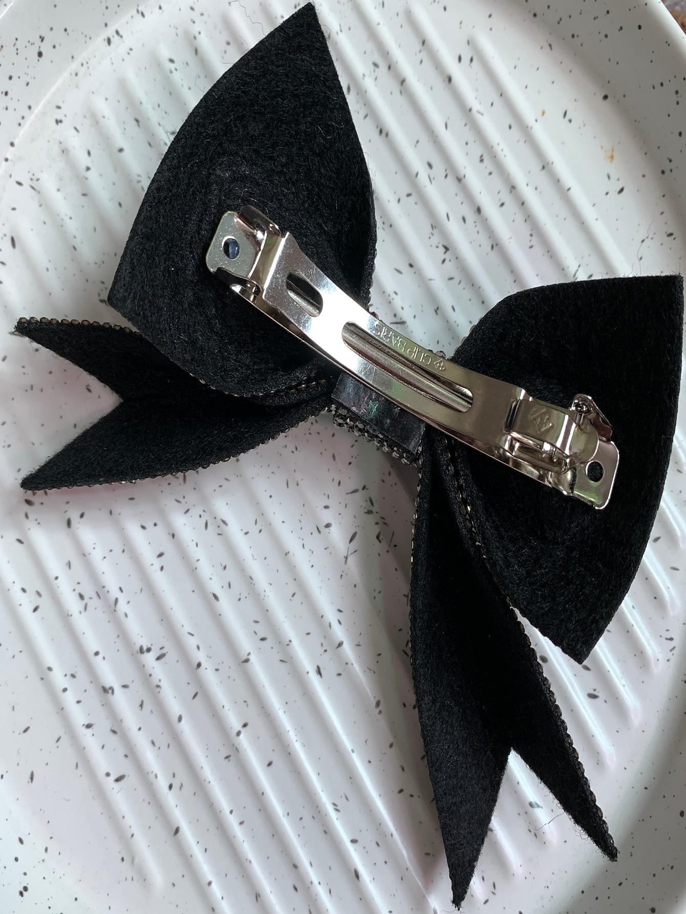 1pc Women's Super Shiny Big Bowknot & Rhinestone Decor Fashion Hair Clip Headwear Shein