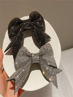 1pc Women's Super Shiny Big Bowknot & Rhinestone Decor Fashion Hair Clip Headwear Shein