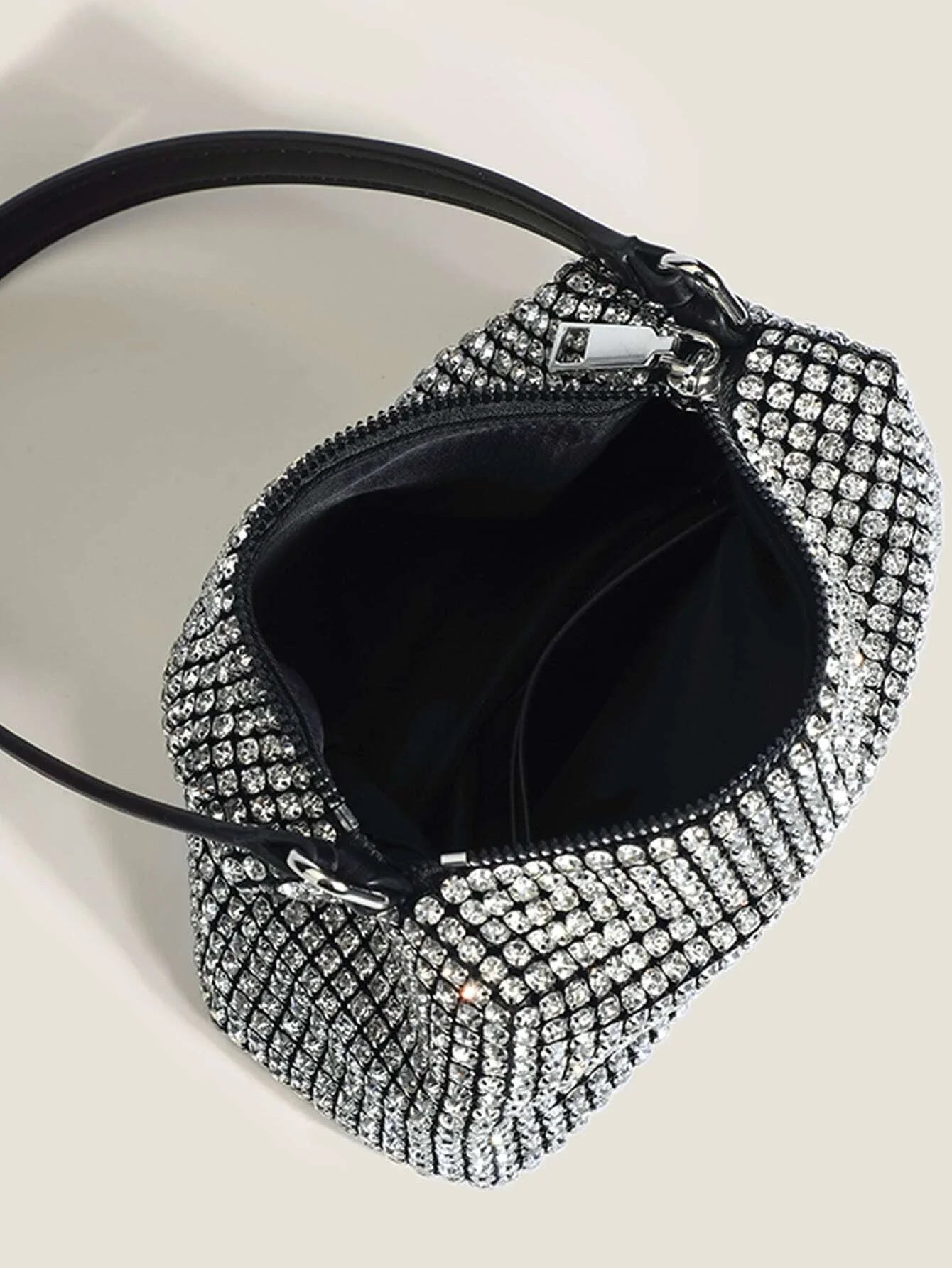 Glitter Bling,Shiny Glamorous,Elegant,Exquisite Mini Rhinestone Decor Chain Square Bag Shein