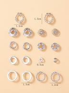 9pairs Faux Pearl Decor Stud Earrings Shein