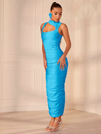 BAE Asymmetrical Neck Ruched Bodycon Dress Shein