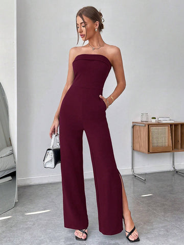 BAE Split Hem Tube Jumpsuit Shein