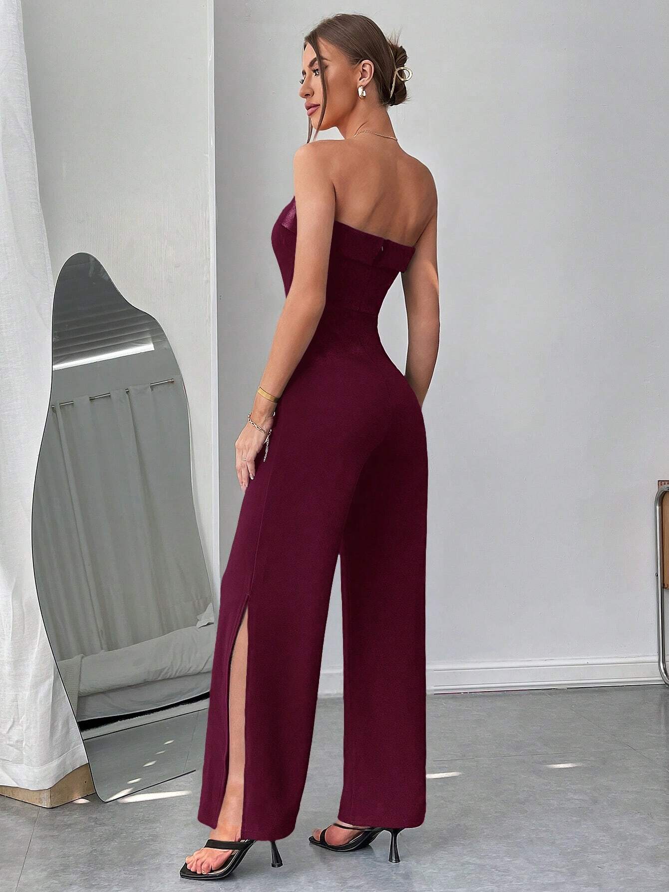 BAE Split Hem Tube Jumpsuit Shein