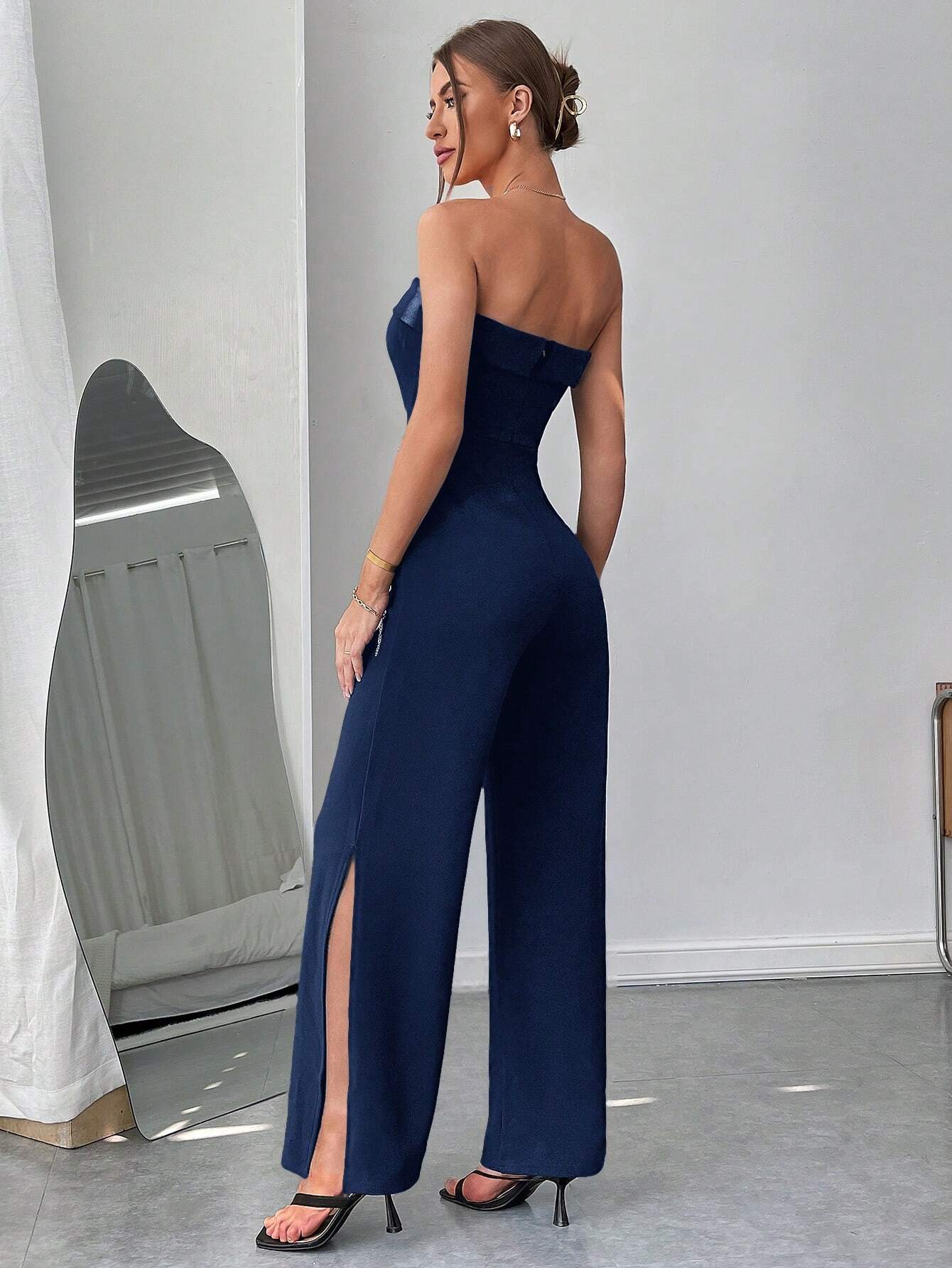 BAE Split Hem Tube Jumpsuit Shein