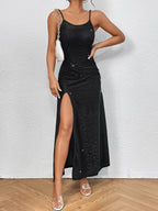 BAE Split Thigh Sequins Cami Dress Shein