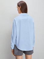 BIZwear Solid Button Front Shirt Shein