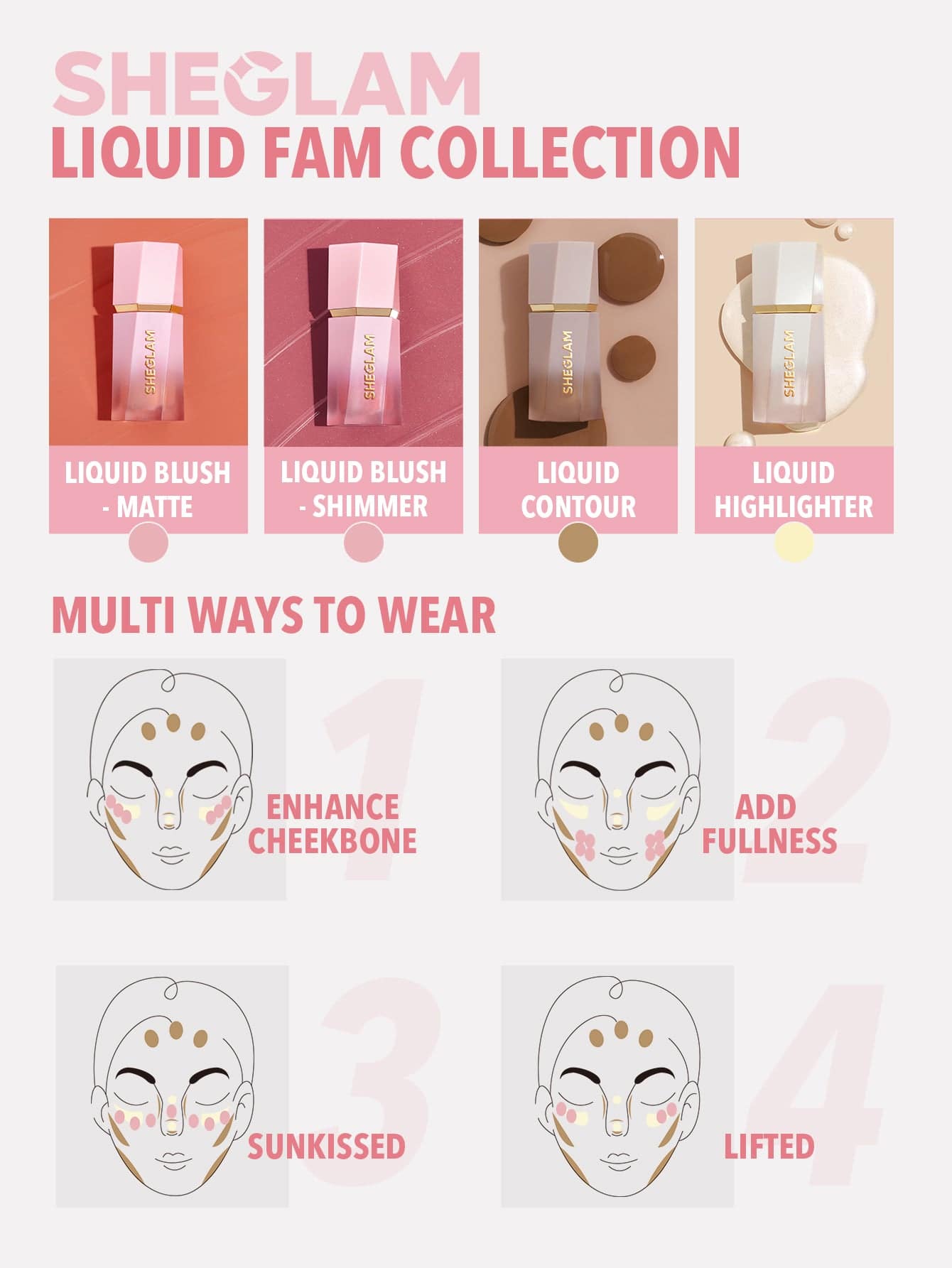Color Bloom Dayglow Liquid Blush Shimmer Finish SHEGLAM