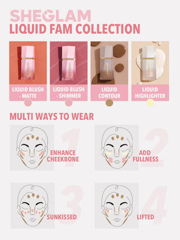 Color Bloom Dayglow Liquid Blush Shimmer Finish SHEGLAM