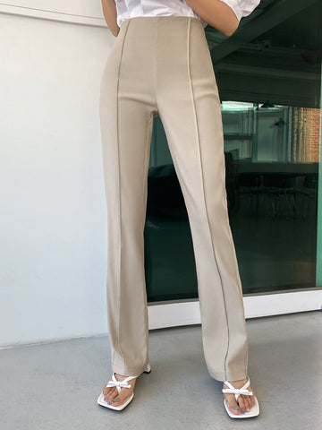 DAZY High Waist Seam Front Pants Shein