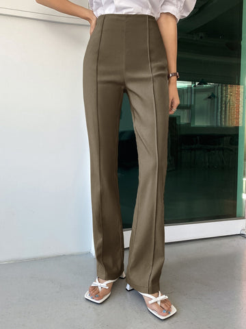 DAZY High Waist Seam Front Pants Shein