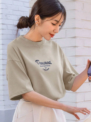 DAZY Slogan Graphic Drop Shoulder Oversized Tee Shein