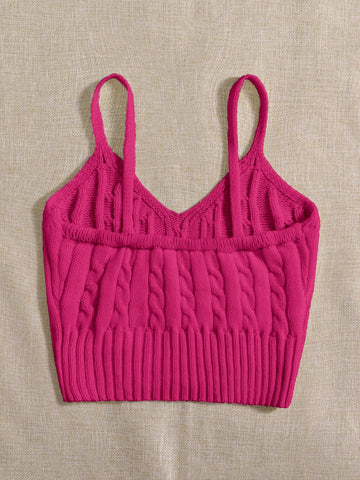 Essnce Cable Knit Cami Top Shein