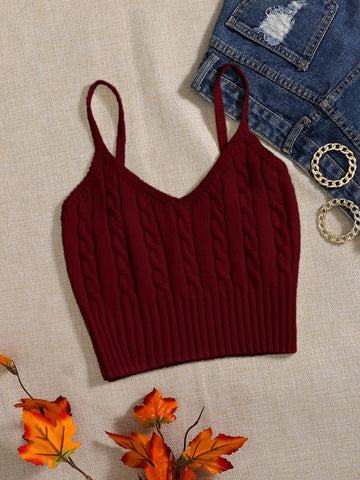 Essnce Cable Knit Cami Top Shein