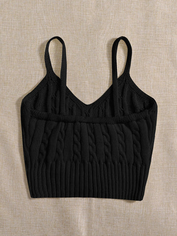 Essnce Cable Knit Cami Top Shein