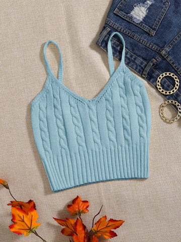 Essnce Cable Knit Cami Top Shein