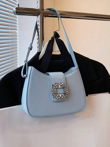 Fashionable Shoulder Bag With Rhinestone Decoration Underarm Bag Shein