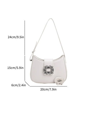 Fashionable Shoulder Bag With Rhinestone Decoration Underarm Bag Shein