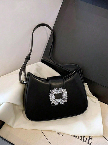 Fashionable Shoulder Bag With Rhinestone Decoration Underarm Bag Shein