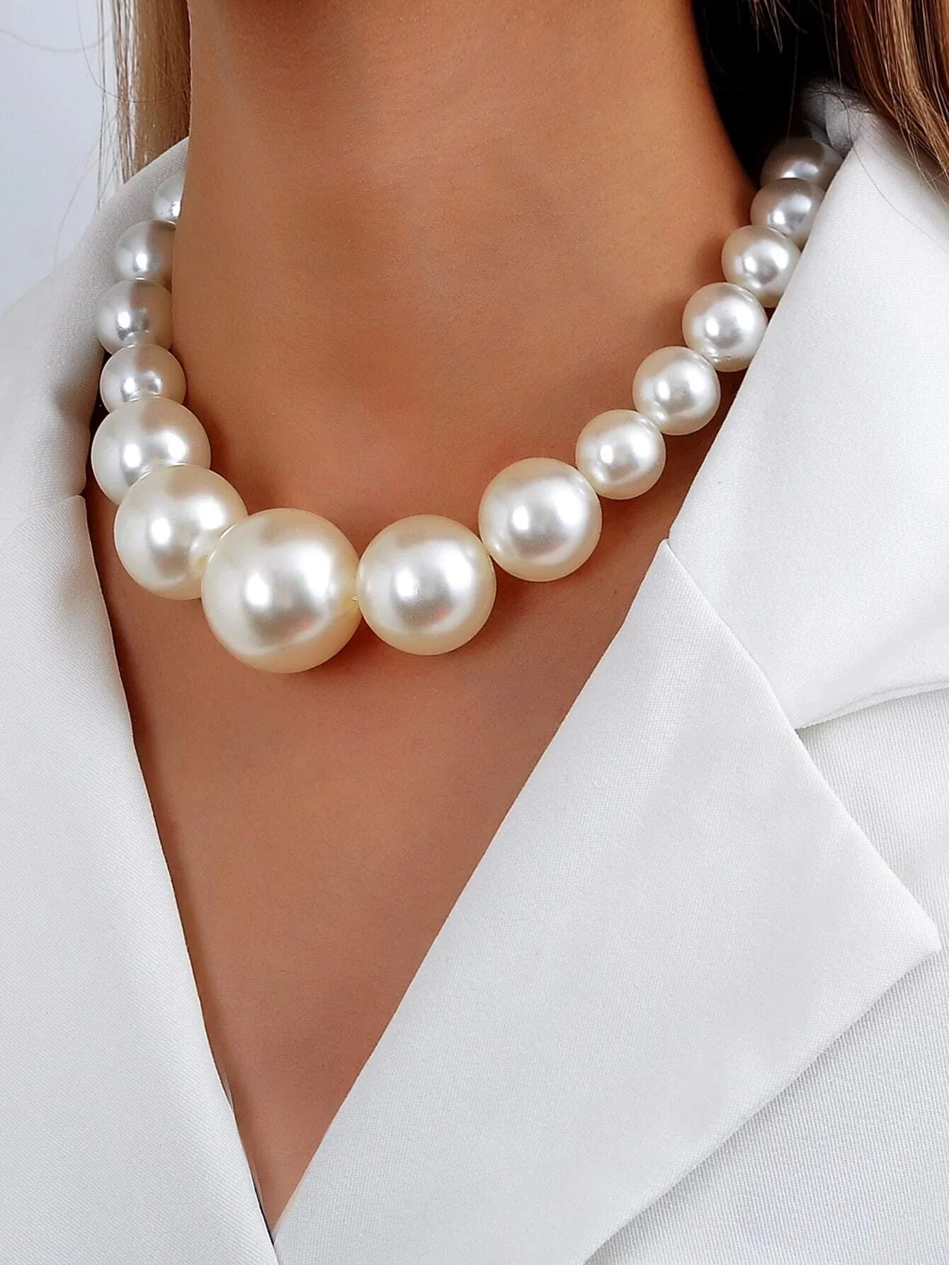 Faux Pearl Beaded Necklace Shein